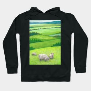 Farmland Field of Sheep Hoodie